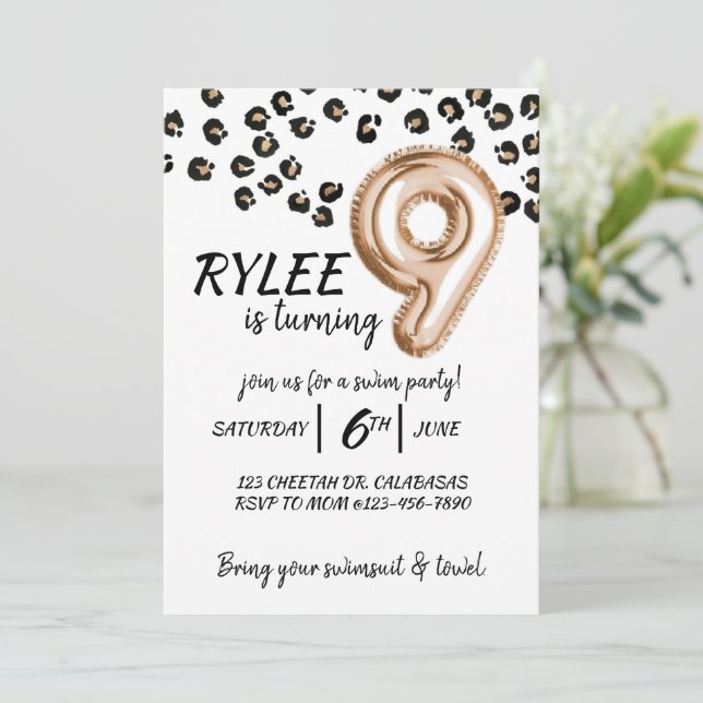 9TH BIRTHDAY, CHEETAH, GIRL PARTY, LEOPARD (Standing Front)