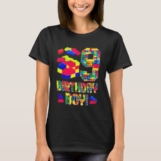 9th Birthday Costume 9 Years Old Block Building Bo T-Shirt