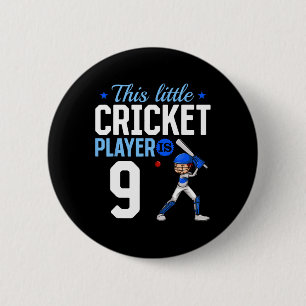 9th Birthday Cricket Player  6 Cm Round Badge