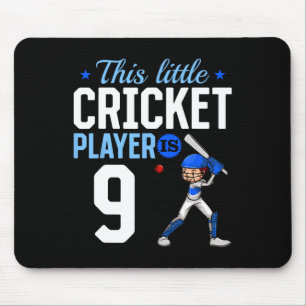 9th Birthday Cricket Player Mouse Pad