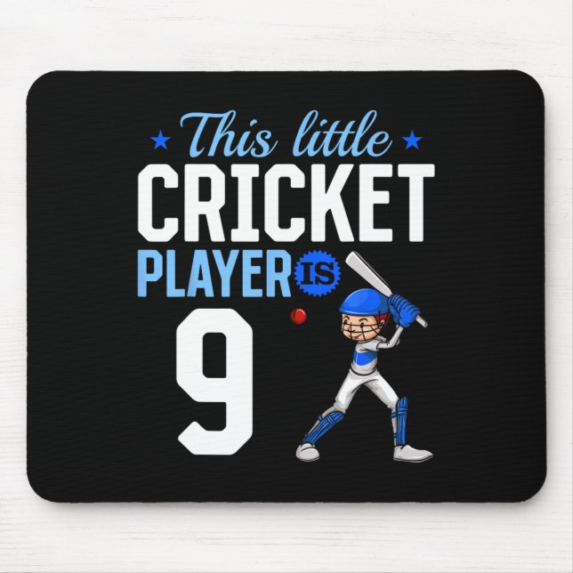 9th Birthday Cricket Player  Mouse Pad (Front)