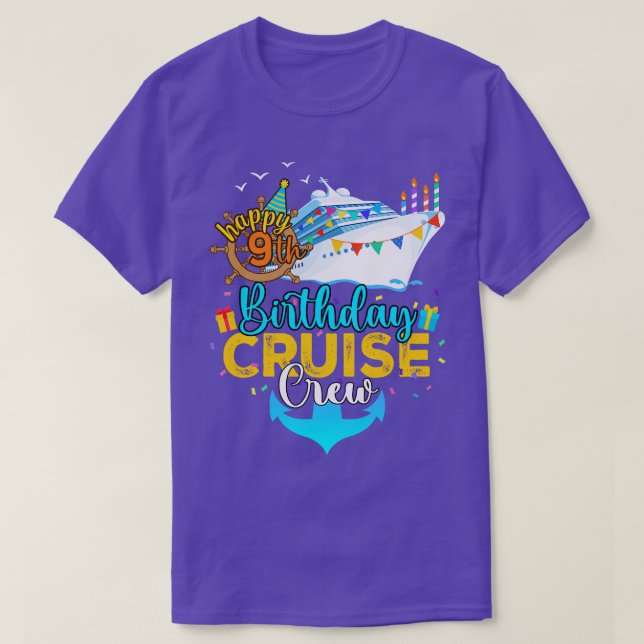 9th Birthday Cruise Crew T-Shirt (Design Front)