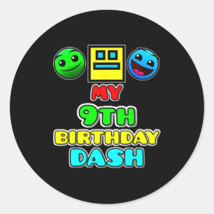 9th birthday dash video game theme kids party classic round sticker