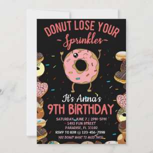 9th Birthday Doughnut Lose Your Sprinkles Girls In