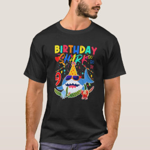 9th Birthday Family Shark Kids Nine Nine Ninth Pre T-Shirt