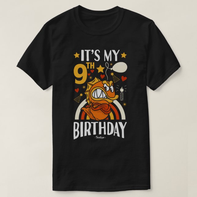 9th Birthday Fish T-Shirt (Design Front)
