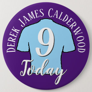 9th Birthday Football Badge to Personalise Button