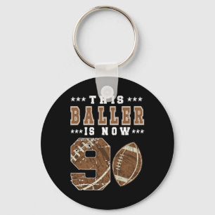 9th Birthday Football Boy Nine Year Old Football P Key Ring