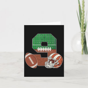 9th Birthday Football Theme 9 Year Old Boy Party Card