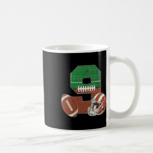 9th Birthday Football Theme 9 Year Old Boy Party Coffee Mug