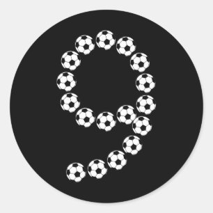 9th Birthday Footll Soccer Boys Kids 9 Nine Years Classic Round Sticker