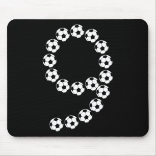 9th Birthday Footll Soccer Boys Kids 9 Nine Years Mouse Pad
