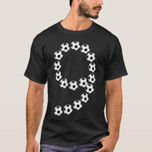 9th Birthday Footll Soccer Boys Kids 9 Nine Years T-Shirt