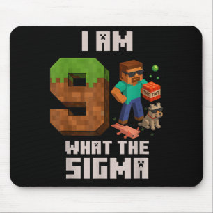 9th Birthday Funny Gamer Pixel 9 Bday Gamer Boys Mouse Pad