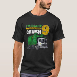 9th Birthday Garbage Truck 9 Years Old Bday T-Shirt