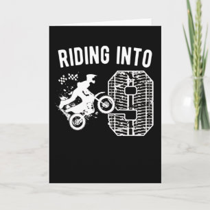 9th Birthday Gift Dirt Bike 9 Years Old Motocross Card