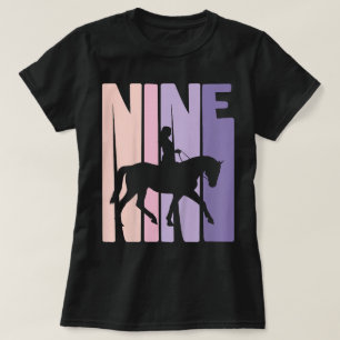 9th Birthday Gift Horse Rider Fan 9 Years Girls T-Shirt