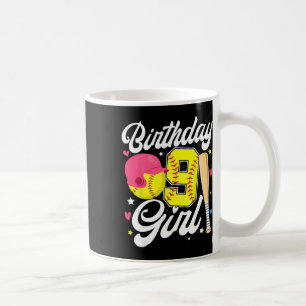 9th Birthday Girl Softll Ninth Bday 9 Yrs Nine Yea Coffee Mug
