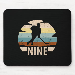 9th Birthday Ice Hockey 9 Year Birthday Boys Ice H Mouse Pad