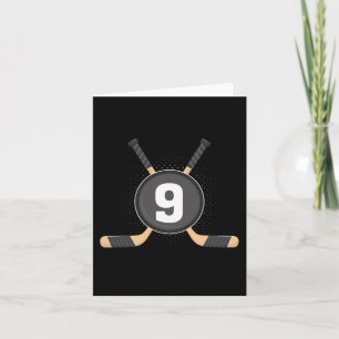 9th Birthday Ice Hockey 9 Years Old Themed Birthda Card