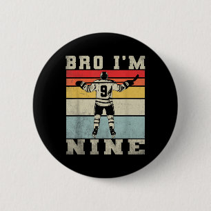 9th Birthday Ice Hockey Boy 9 Year Old Hockey Play 6 Cm Round Badge