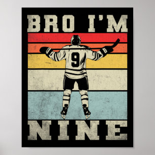 9th Birthday Ice Hockey Boy 9 Year Old Hockey Play Poster