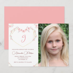 9th birthday invitations Boho Floral Photo