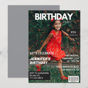 9th birthday invitations for her Magazine Cover