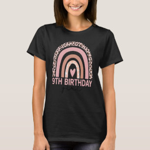 9th birthday leopard rainbow apparel today T-Shirt