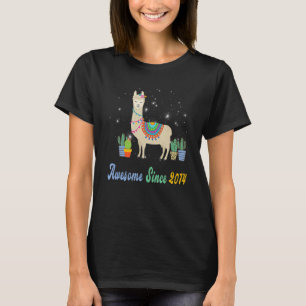 9th Birthday Llama Llamazing Awesome Since 2014 9  T-Shirt