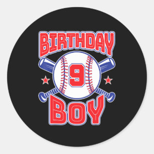 9th Birthday of baller Big Number Nine Classic Round Sticker