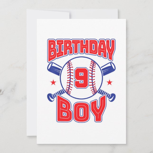 9th Birthday of baller Big Number Nine  Invitation (Front)