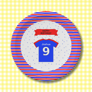 9th birthday party boys girls custom name paper plate