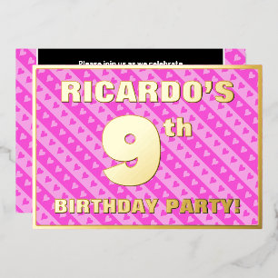 9th Birthday Party — Fun Pink Hearts and Stripes