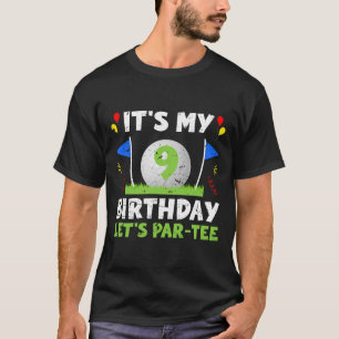 9th Birthday Party Golf Boy Nine Year Old Golfer T-Shirt