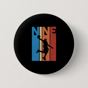 9th Birthday Party Nine 9 Years Old Sketll Kids Bo 6 Cm Round Badge