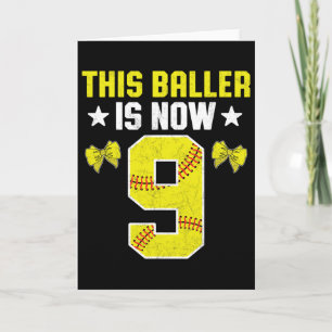 9th Birthday Party Softll Player This Ller Is Now Card