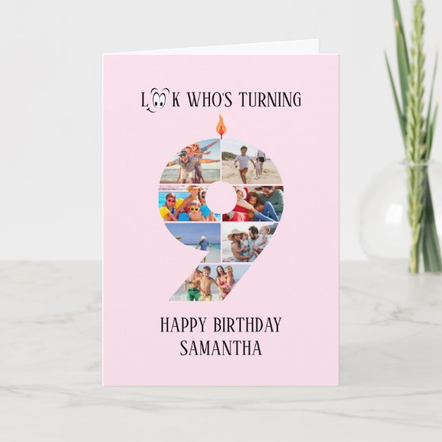 9th Birthday Photo Card (Front)