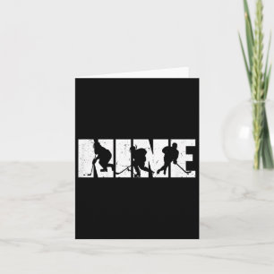 9th Birthday Retro Ice Hockey 9 Years Old Boy Girl Card