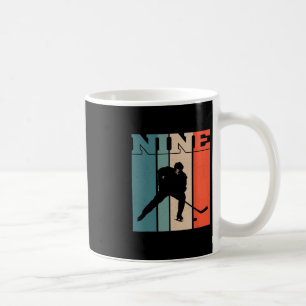 9th Birthday Retro Ice Hockey 9 Years Old Boy Girl Coffee Mug