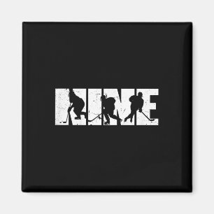 9th Birthday Retro Ice Hockey 9 Years Old Boy Girl Magnet