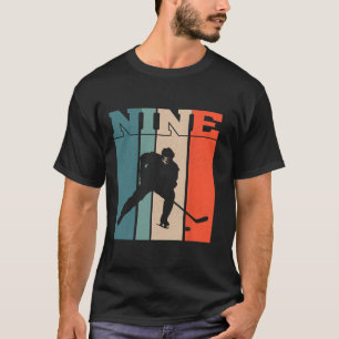 9th Birthday Retro Ice Hockey 9 Years Old Boy Girl T-Shirt