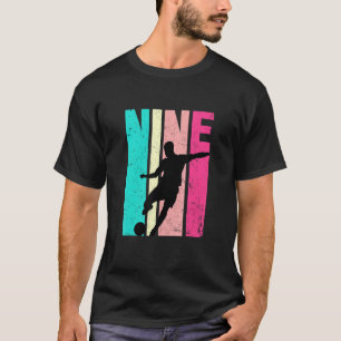 9th Birthday Retro Soccer 9 Years Old Birthday T-Shirt
