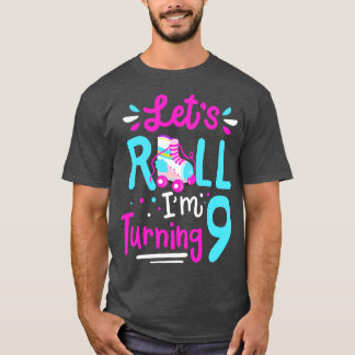 9th Birthday Roller Skate Roller Skating T-Shirt