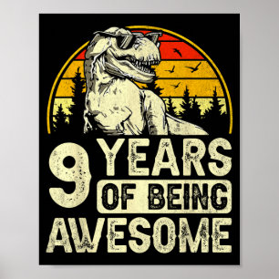 9th Birthday Shirt For Boys 9yr 9 Year Old Poster
