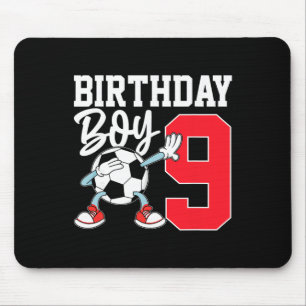 9th Birthday Shirt For Boys Football Soccer Nine 9 Mouse Pad