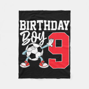 9th Birthday Shirt For Boys Footll Soccer Nine 9 Y Fleece Blanket