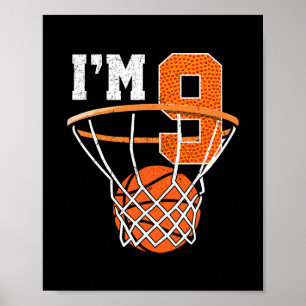 9th Birthday Shirt For Boys Sketll Nine Year Old Poster