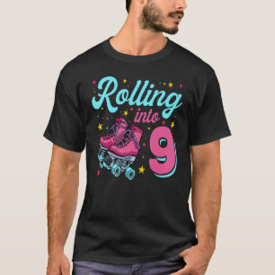 9th Birthday Shirt For Girls, Roller Skates Rollin