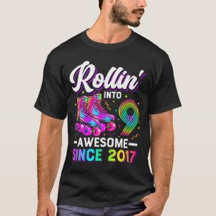 9th Birthday Shirt Girl Nine 9 Year Old Roller Ska